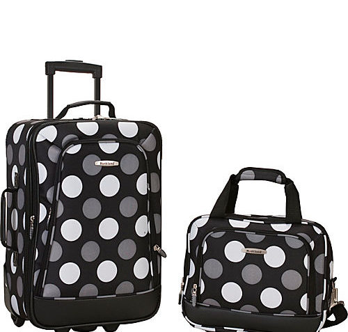 Rockland 2 piece luggage set black dot