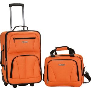 Rockland 2 piece luggage set orange