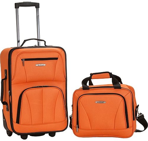 Rockland 2 piece luggage set orange