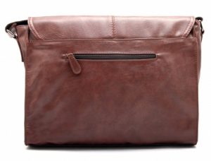 Zebella vintage leather briefcase back