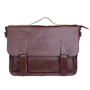 Zebella vintage leather briefcase dark brown