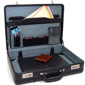 alpine swiss expandable leather briefcase