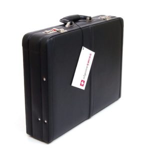 alpine swiss expandable leather suitcase
